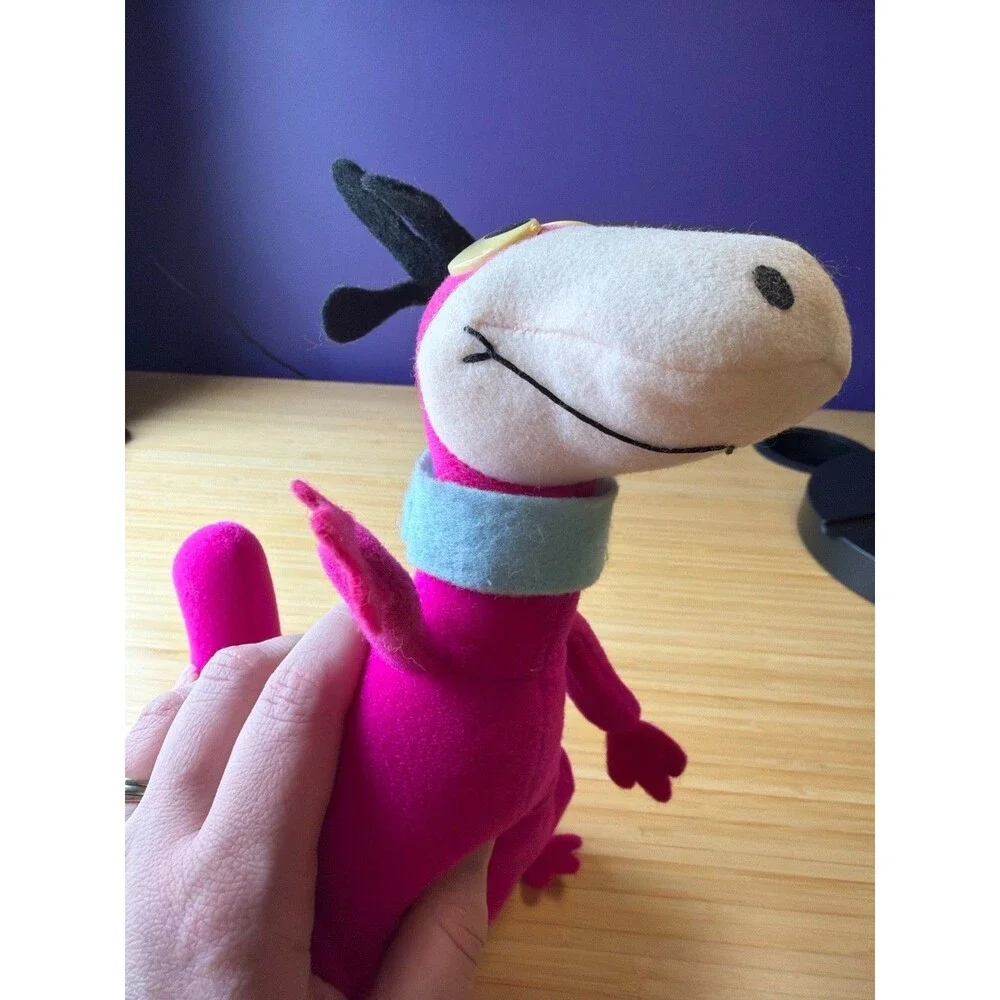 Vintage Flintstones Dino Plush Pink Strottman Hanna Barbera 9